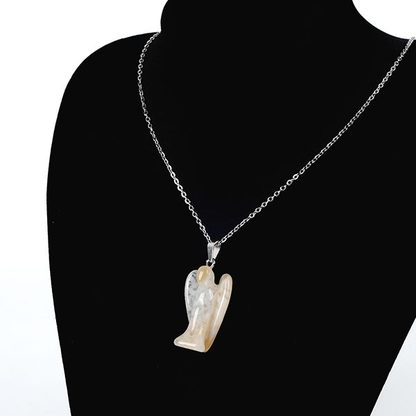 Natural angel semi-precious stone pendant